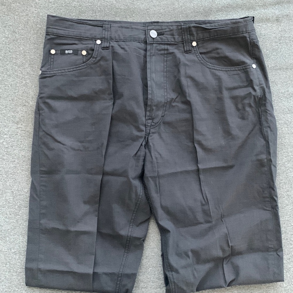 BOSS Dark gray cotton pants size 38 x 34 gray work pants / career pants business